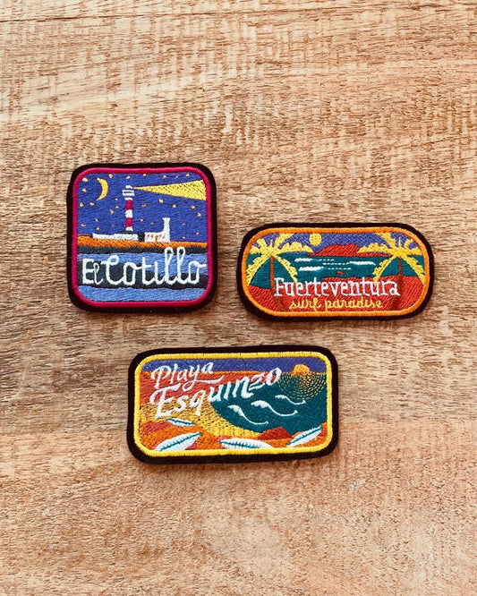 Fuerteventura Surf Spot Iron-On Patches - Set 2